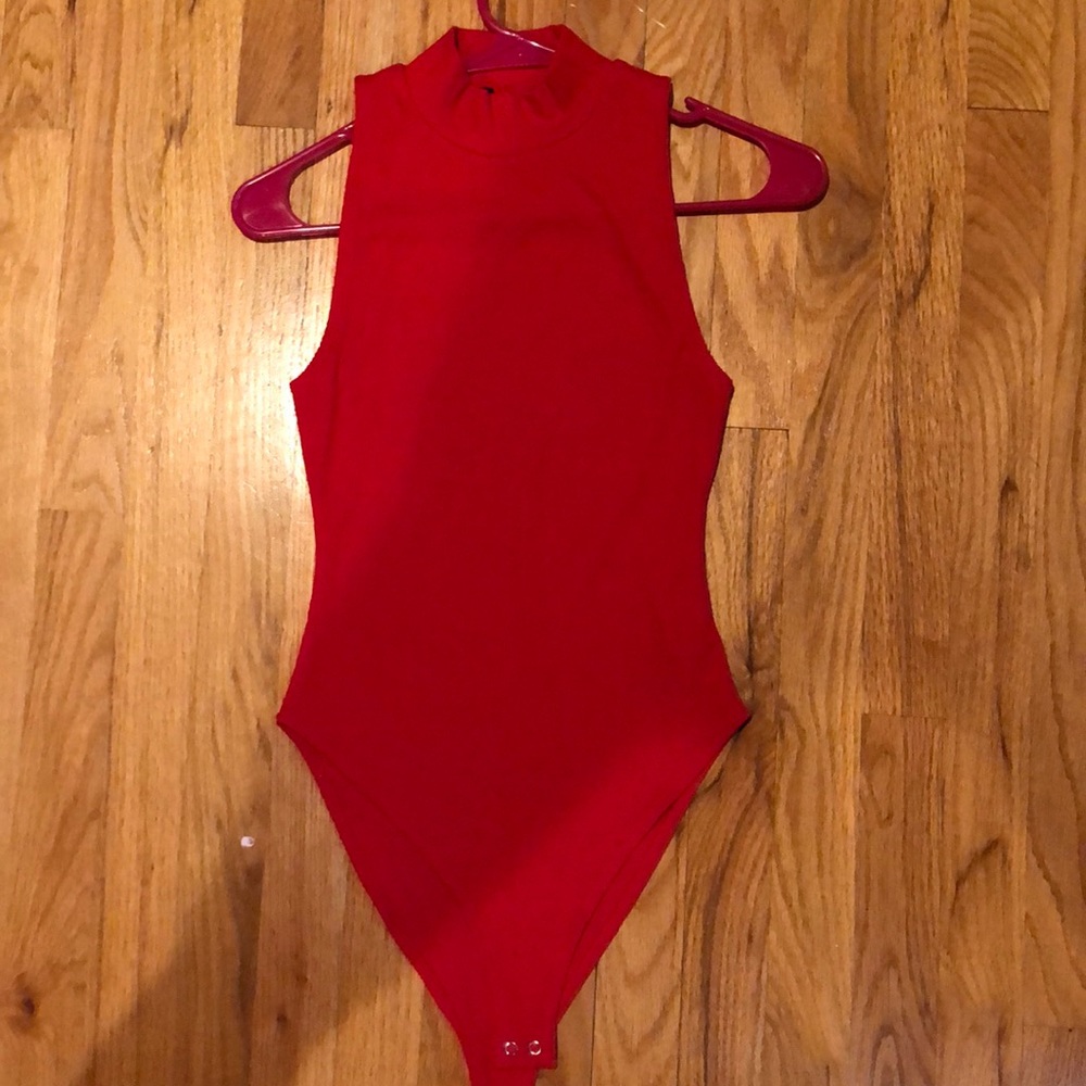 Forever 21 High Neck Red Bodysuit
